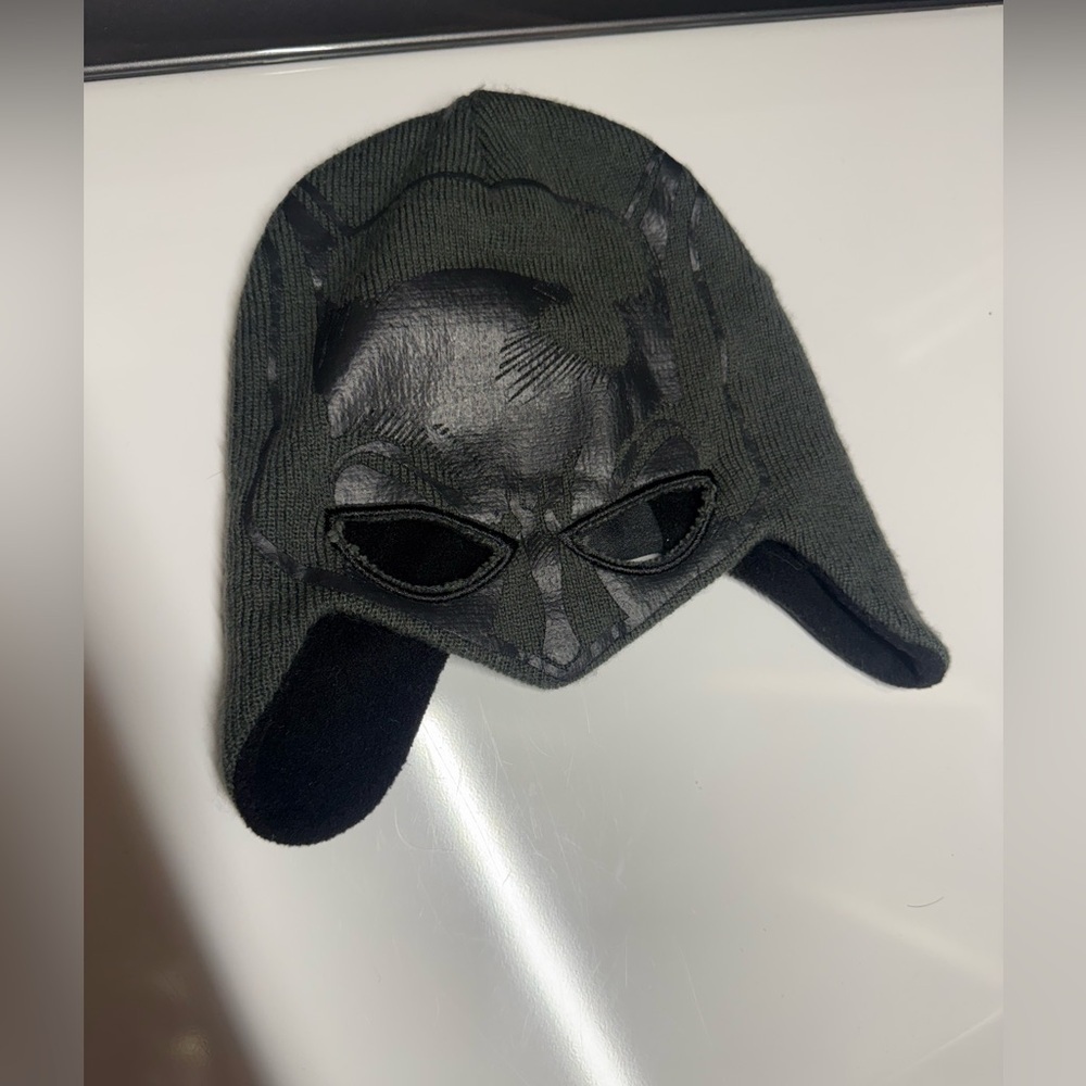 Batman Knit Hat Mask Combo Black Beanie Ear Flap DC Comics Cosplay Winter Cap